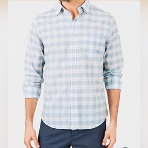 Faherty Men’s Summer Stretch Linen Blend Long Sleeve Button-Up Shirt XL